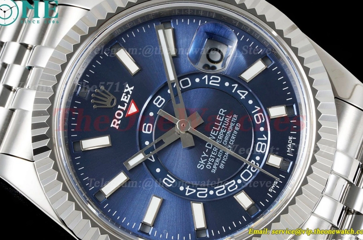 SS FNF Jubilee A9001 SS SkyDweller Blue Stk 42mm 326934  0219